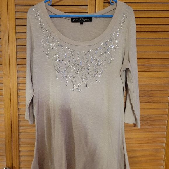 French Bazaar Jewel Studded Tunic Top - Picture 2 of 10